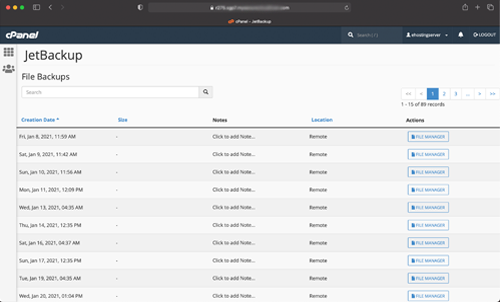 JetBackup Restore